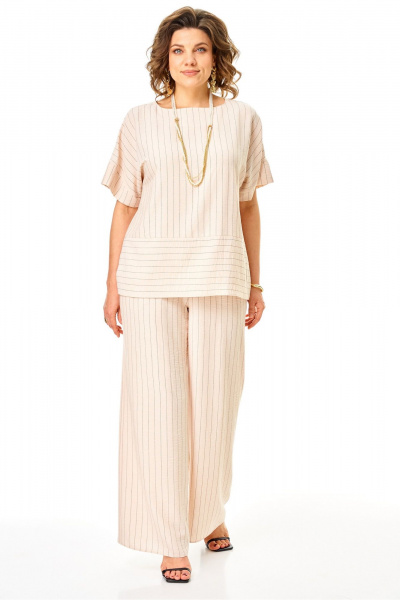 Блуза, брюки Anastasia 1365 светло-бежевый - фото 8
