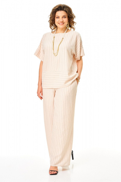 Блуза, брюки Anastasia 1365 светло-бежевый - фото 7