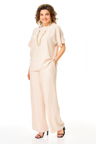 Блуза, брюки Anastasia 1365 светло-бежевый - фото 3