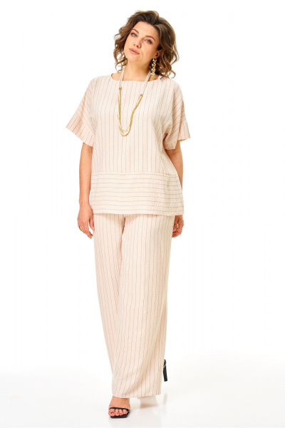 Блуза, брюки Anastasia 1365 светло-бежевый - фото 1