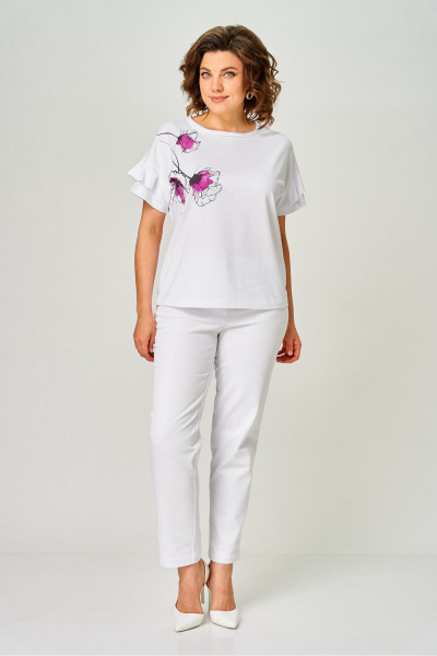 Джемпер Rumoda 2069 белый/лаванда - фото 8