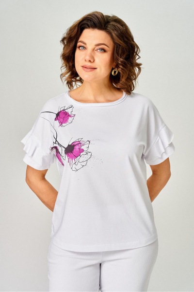 Джемпер Rumoda 2069 белый/лаванда - фото 6