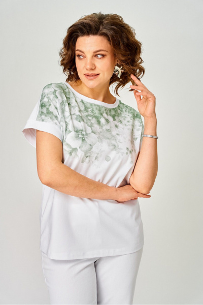 Джемпер Rumoda 2258 зеленый_белый - фото 6