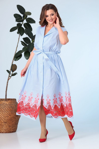 Платье Anastasia 651 голубой - фото 5