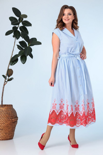 Платье Anastasia 651 голубой - фото 2