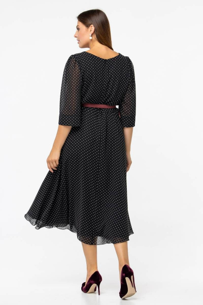 Черное шифоновое платье с пышной юбкой солнце и воланами Vita 2-002VT-2-0 - фото 5