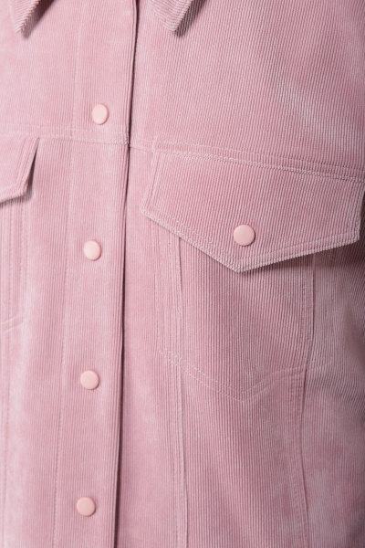 Жакет свободного кроя из вельвета с имитацией карманов Линия Л А-1860 пыльно_ розовый - фото 3