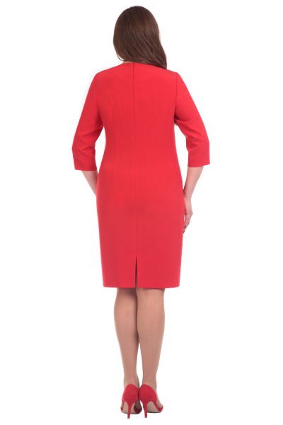 Демисезонное платье с пуговицами и вытачками Линия Л Б-1599 красный - фото 2