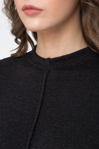 Демисезонное платье с двойной юбкой и кружевом Линия Л Б-1706 чёрный - фото 4