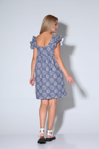 Летнее хлопковое платье с цветочным принтом и коротким рукавом AXXA 55184 - фото 4