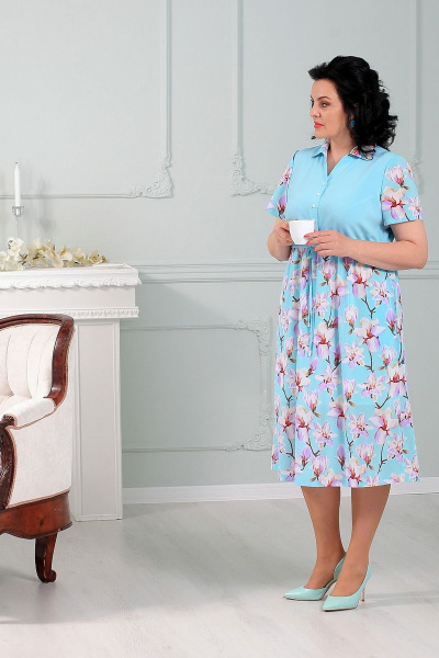 Платье MadameRita 5140 бирюза - фото 6