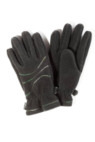 Флисовые детские перчатки с вышивкой из трикотажа ACCENT 1719 черный - фото 1