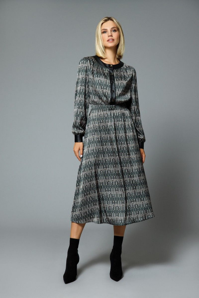 Платье DILIA 0529 зеленый_фон - фото 2