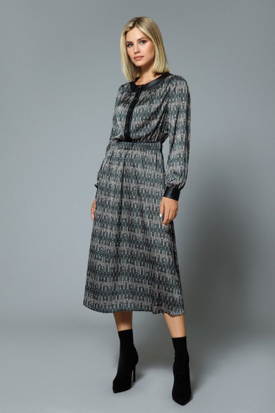 Платье DILIA 0529 зеленый_фон - фото 1