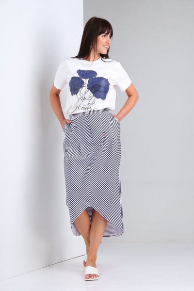 Майка, юбка VIA-Mod 480 синий_цветок - фото 5