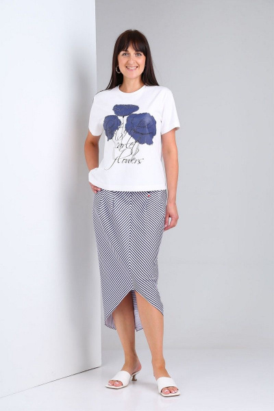 Майка, юбка VIA-Mod 480 синий_цветок - фото 1