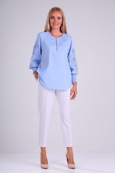 Блуза SandyNa 13955 голубой - фото 2