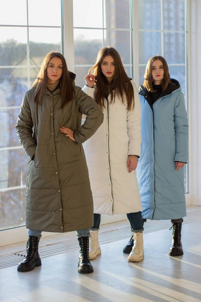 Пальто Sisteroom П-044 черно-хаки - фото 2