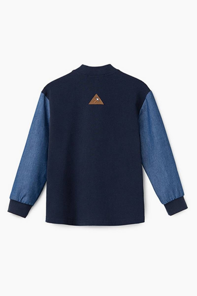 Рубашка из джинсового и кулирки с вышивкой и аппликацией Bell Bimbo 203111 джинс - фото 3