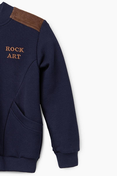 Жакет с контрастной кокеткой из вельвета для демисезона Bell Bimbo 202110 т.синий - фото 3