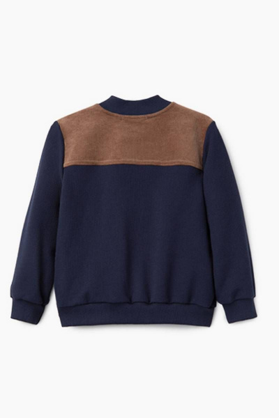 Жакет с контрастной кокеткой из вельвета для демисезона Bell Bimbo 202110 т.синий - фото 2