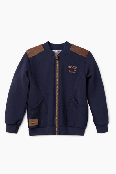 Жакет с контрастной кокеткой из вельвета для демисезона Bell Bimbo 202110 т.синий - фото 1