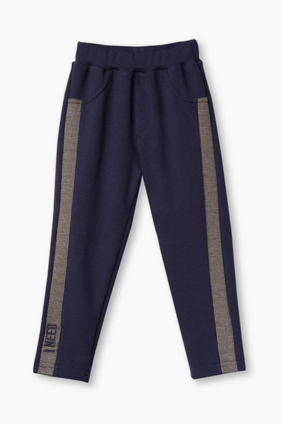 Зауженные брюки из трикотажа с лампасами для мальчика Bell Bimbo 202105 т.синий - фото 1