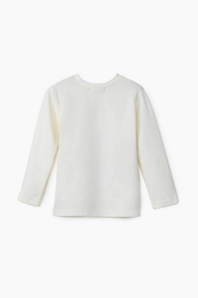 Джемпер прямого силуэта из хлопкового трикотажа Bell Bimbo 202098 молоко - фото 2