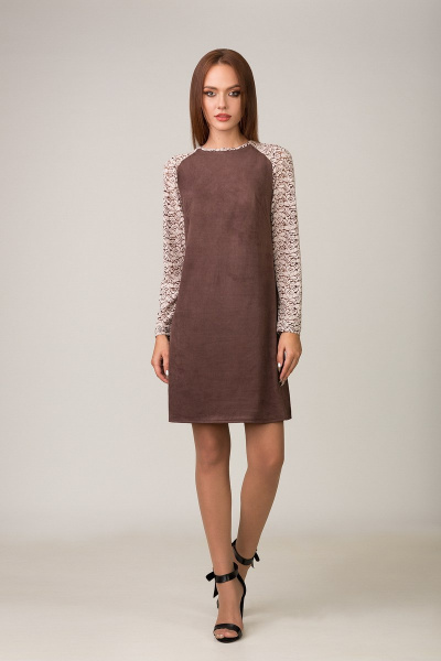 Платье из бархатного кружева с кокеткой и горловиной из кружева GlasiO 5661 - фото 1