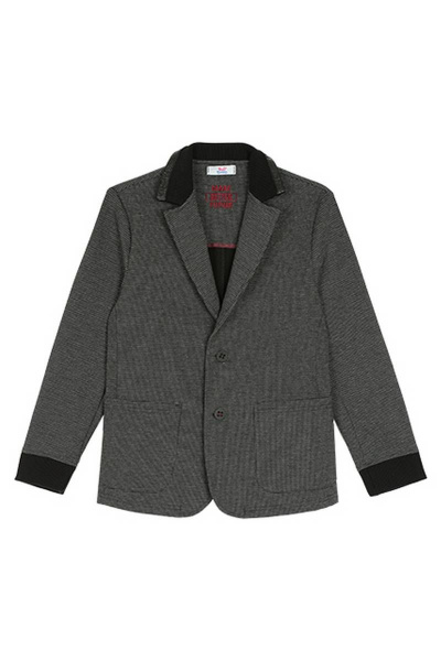 Джентльменский жакет из трикотажа и хлопка для мальчика Bell Bimbo 192161 графит меланж - фото 4