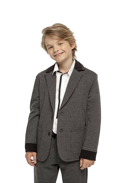 Джентльменский жакет из трикотажа и хлопка для мальчика Bell Bimbo 192161 графит меланж - фото 1