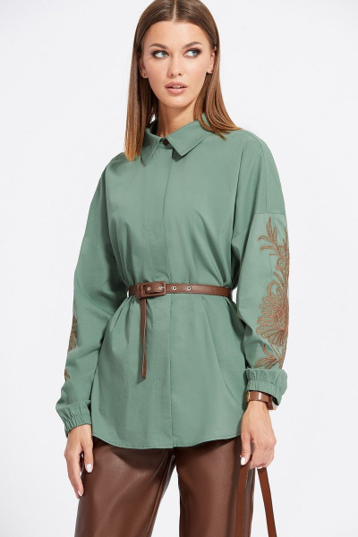 Блуза EOLA 2065 хаки - фото 2