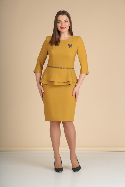 Жакет, юбка Lady Line 444 горчица - фото 2