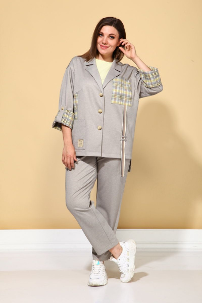 Брюки, жакет ALEZA 1033 серый - фото 1