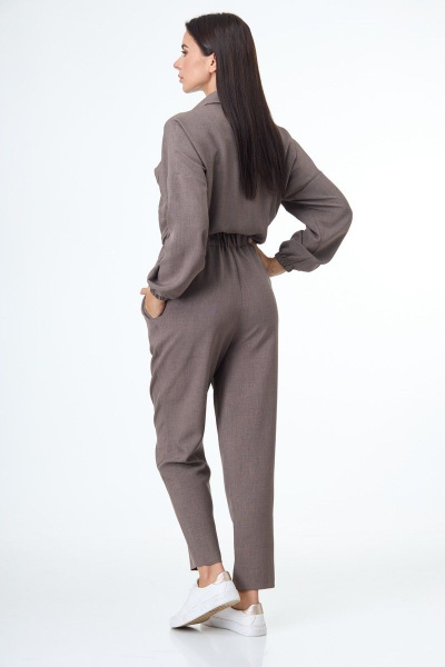 Комбинезон свободного силуэта на резинке для повседневной носки Anelli 886 бежевый - фото 6