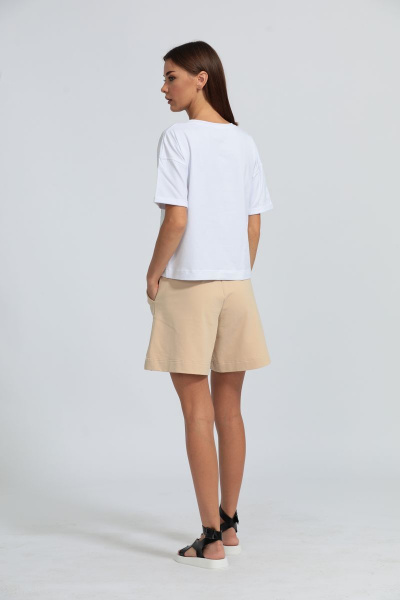 Футболка с подворотом рукава, свободная из хлопка Kivviwear 4026.01 - фото 12