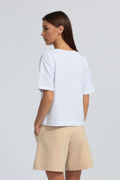 Футболка с подворотом рукава, свободная из хлопка Kivviwear 4026.01 - фото 7