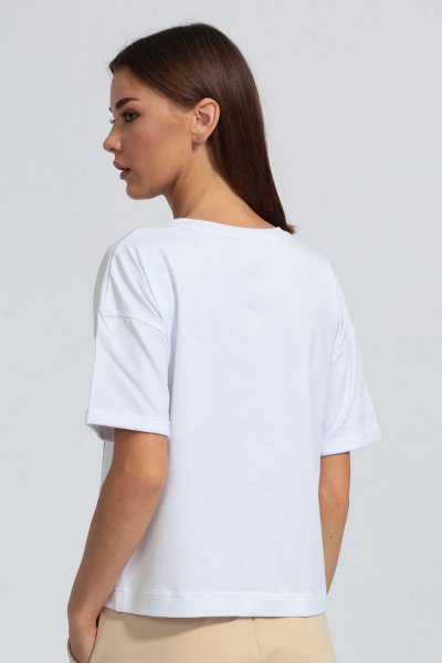 Футболка с подворотом рукава, свободная из хлопка Kivviwear 4026.01 - фото 5