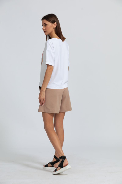 Футболка с подворотом рукава, свободная из хлопка Kivviwear 4026.02 - фото 10