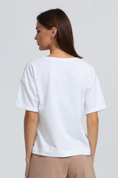 Футболка с подворотом рукава, свободная из хлопка Kivviwear 4026.02 - фото 3