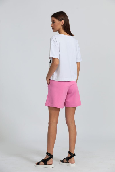 Футболка с подворотом рукава, свободная из хлопка Kivviwear 4026.03 - фото 10