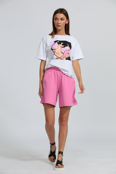 Футболка с подворотом рукава, свободная из хлопка Kivviwear 4026.03 - фото 8