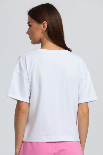 Футболка с подворотом рукава, свободная из хлопка Kivviwear 4026.03 - фото 3