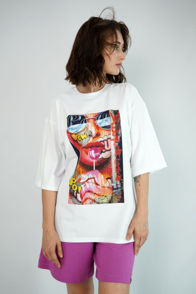 Футболка свободного кроя из трикотажа для повседневной носки Kivviwear 4034.05 - фото 2