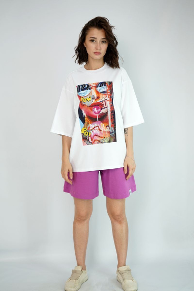 Футболка свободного кроя из трикотажа для повседневной носки Kivviwear 4034.05 - фото 4