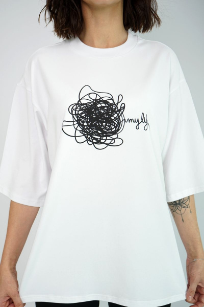 Футболка свободного кроя из трикотажа и хлопка для спорта Kivviwear 4034.08 - фото 3