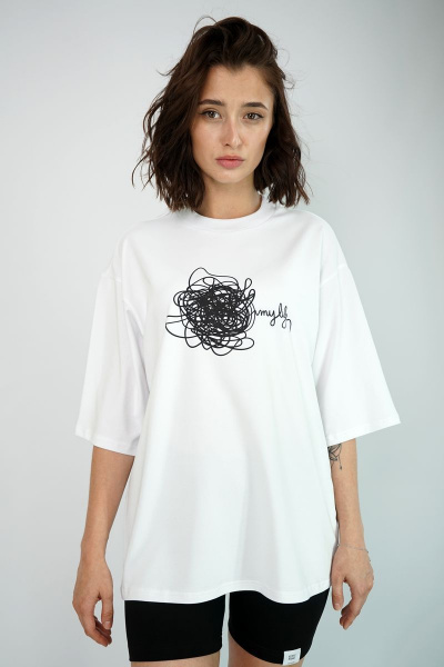 Футболка свободного кроя из трикотажа и хлопка для спорта Kivviwear 4034.08 - фото 1