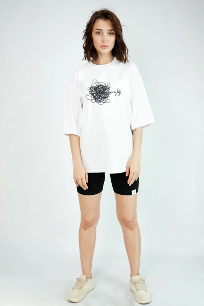 Футболка свободного кроя из трикотажа и хлопка для спорта Kivviwear 4034.08 - фото 4