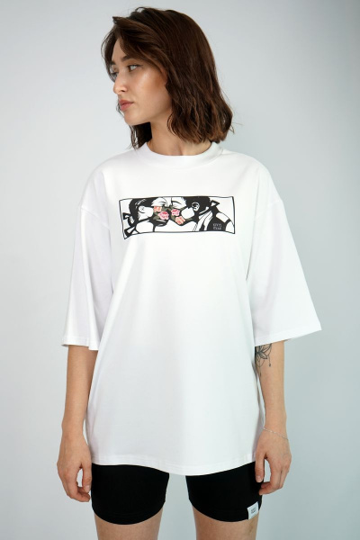 Футболка свободного кроя из хлопка для повседневной носки Kivviwear 4034.12 - фото 2