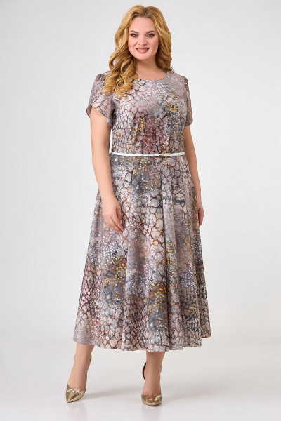 Платье Swallow 383 принт_черно-красно-белый - фото 1